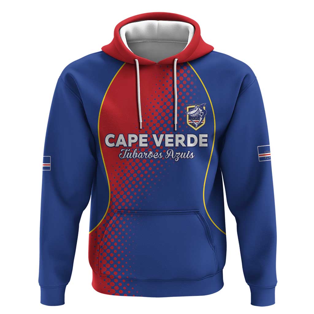 Custom Cape Verde Football Hoodie Blue Sharks Make History - African Pride