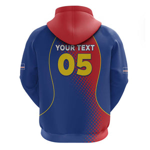 Custom Cape Verde Football Hoodie Blue Sharks Make History - African Pride