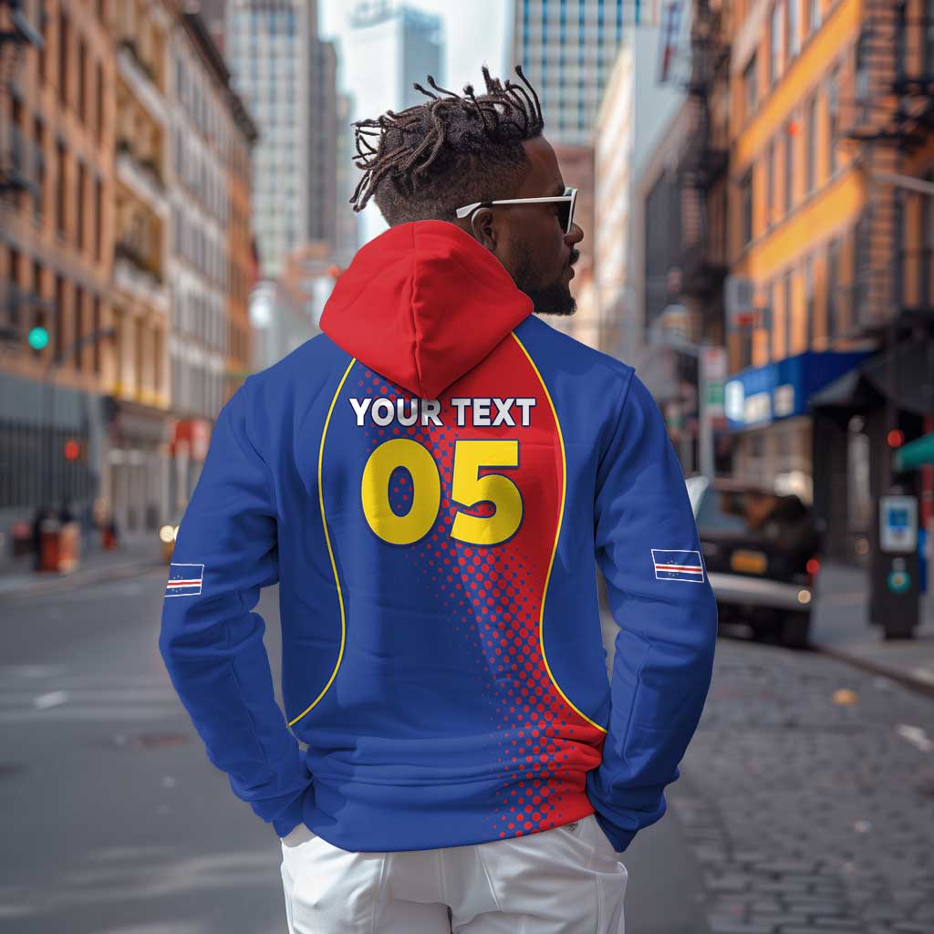 Custom Cape Verde Football Hoodie Blue Sharks Make History - African Pride