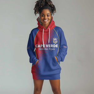 Custom Cape Verde Football Hoodie Dress Blue Sharks Make History - African Pride