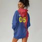 Custom Cape Verde Football Hoodie Dress Blue Sharks Make History - African Pride