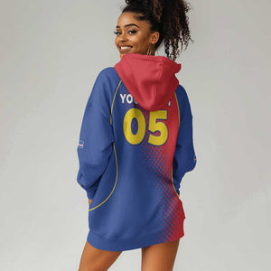 Custom Cape Verde Football Hoodie Dress Blue Sharks Make History - African Pride