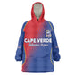 Custom Cape Verde Football Kid Wearable Blanket Hoodie Blue Sharks Make History - African Pride
