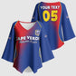 Custom Cape Verde Football Kimono Sleeve Blouse Blue Sharks Make History