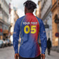 Custom Cape Verde Football Long Sleeve Button Shirt Blue Sharks Make History - African Pride