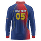 Custom Cape Verde Football Long Sleeve Polo Shirt Blue Sharks Make History - African Pride