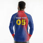 Custom Cape Verde Football Long Sleeve Polo Shirt Blue Sharks Make History - African Pride