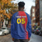 Custom Cape Verde Football Long Sleeve Shirt Blue Sharks Make History - African Pride