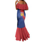Custom Cape Verde Football Mermaid Dress Blue Sharks Make History - African Pride