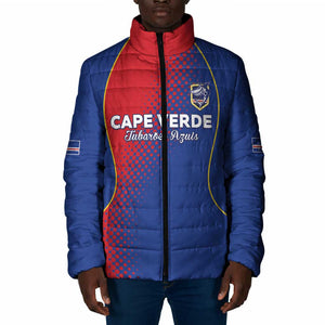 Custom Cape Verde Football Padded Jacket Blue Sharks Make History