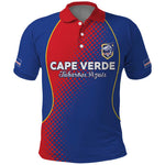 Custom Cape Verde Football Polo Shirt Blue Sharks Make History - African Pride