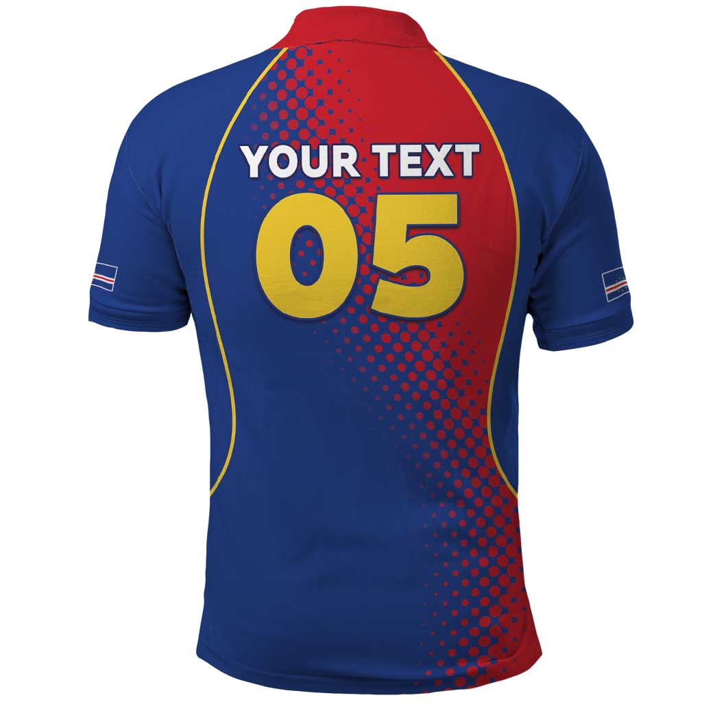 Custom Cape Verde Football Polo Shirt Blue Sharks Make History - African Pride