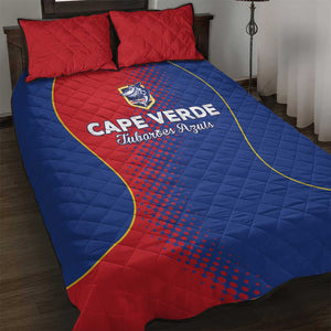 Cape Verde Football Quilt Bed Set Blue Sharks Make History - African Pride