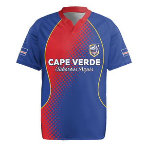 Custom Cape Verde Football Rugby Jersey Blue Sharks Make History - African Pride