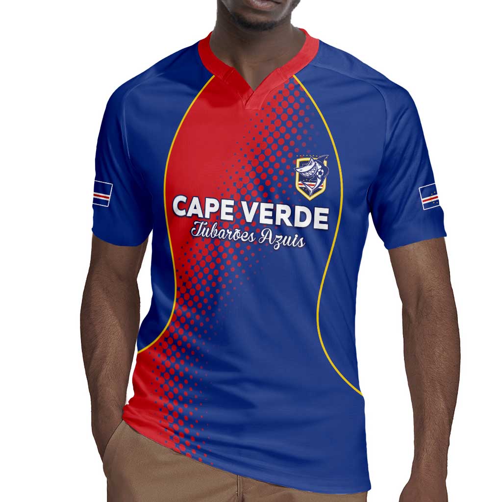 Custom Cape Verde Football Rugby Jersey Blue Sharks Make History - African Pride