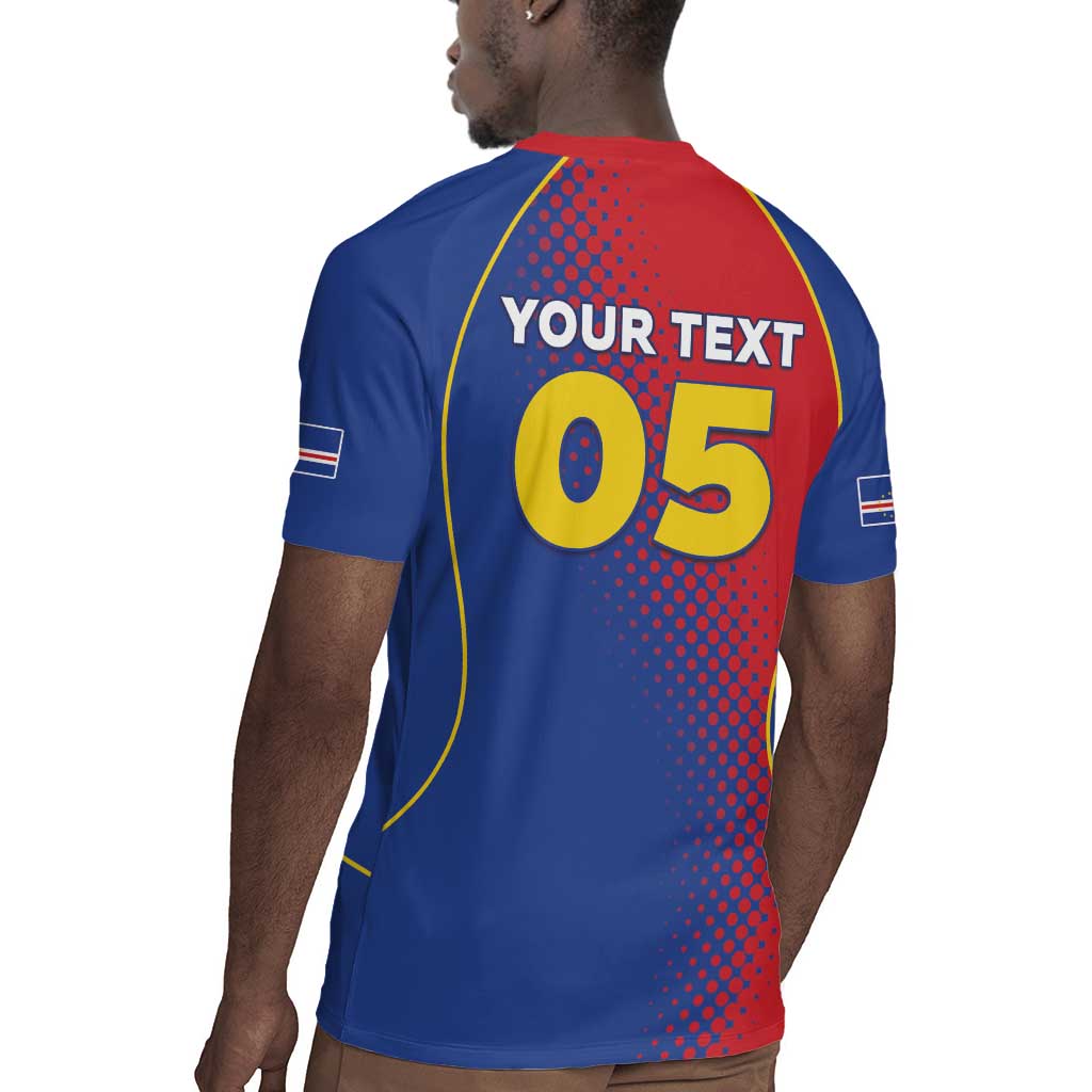 Custom Cape Verde Football Rugby Jersey Blue Sharks Make History - African Pride