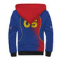 Custom Cape Verde Football Sherpa Hoodie Blue Sharks Make History - African Pride