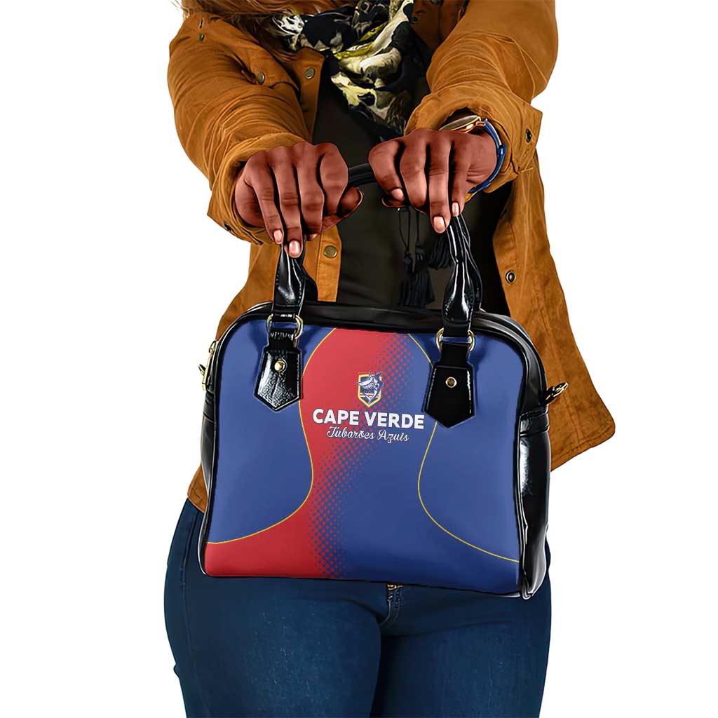 Cape Verde Football Shoulder Handbag Blue Sharks Make History - African Pride