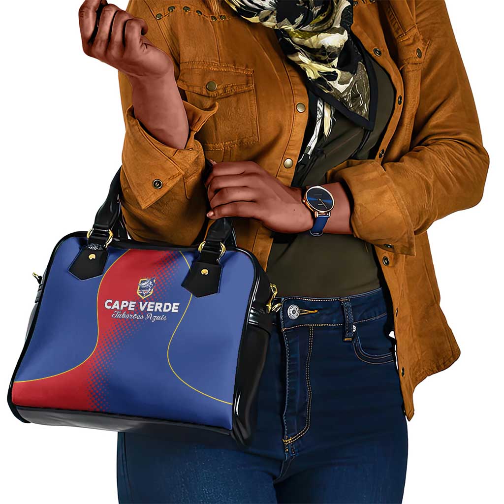 Cape Verde Football Shoulder Handbag Blue Sharks Make History - African Pride