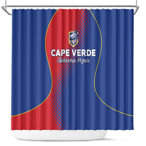 Cape Verde Football Shower Curtain Blue Sharks Make History - African Pride