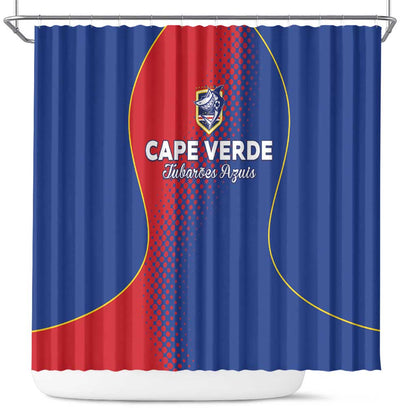 Cape Verde Football Shower Curtain Blue Sharks Make History - African Pride