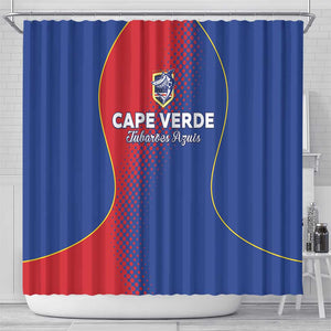 Cape Verde Football Shower Curtain Blue Sharks Make History - African Pride