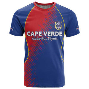 Custom Cape Verde Football T shirt Blue Sharks Make History - African Pride