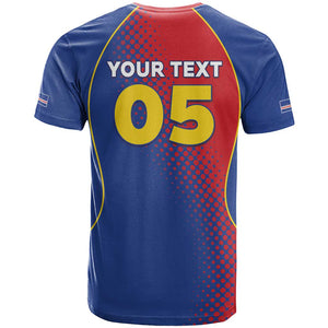 Custom Cape Verde Football T shirt Blue Sharks Make History - African Pride