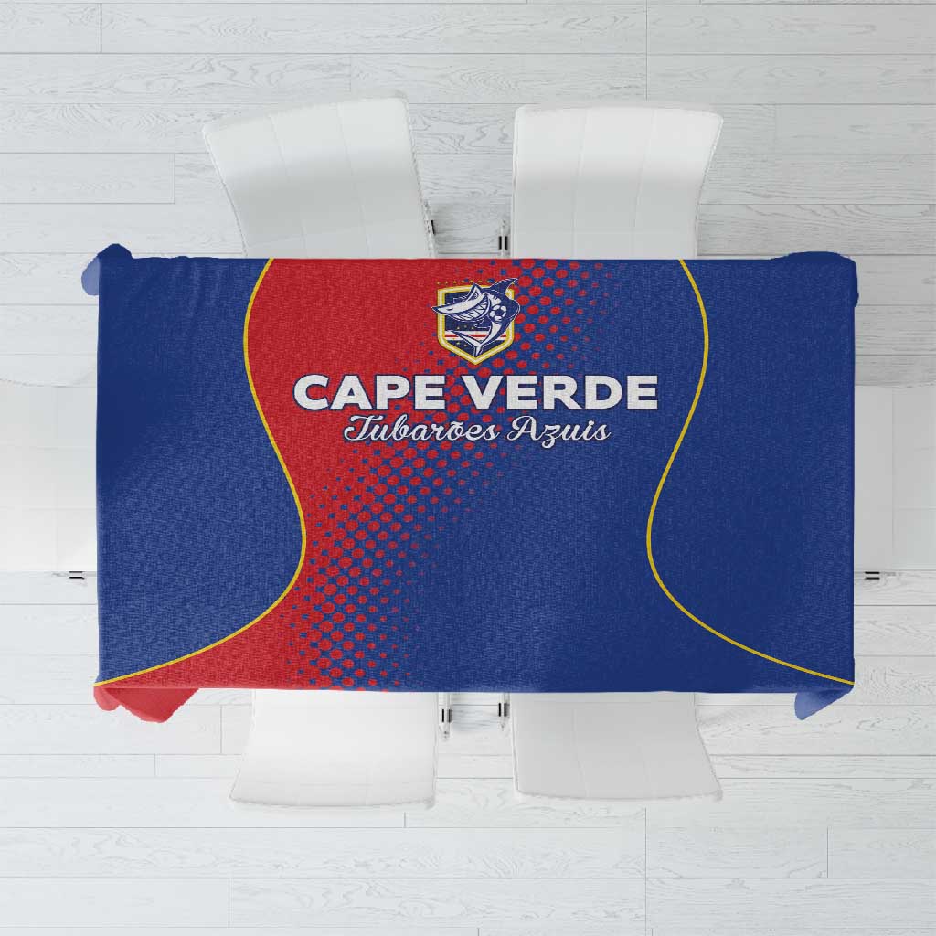 Cape Verde Football Tablecloth Blue Sharks Make History - African Pride