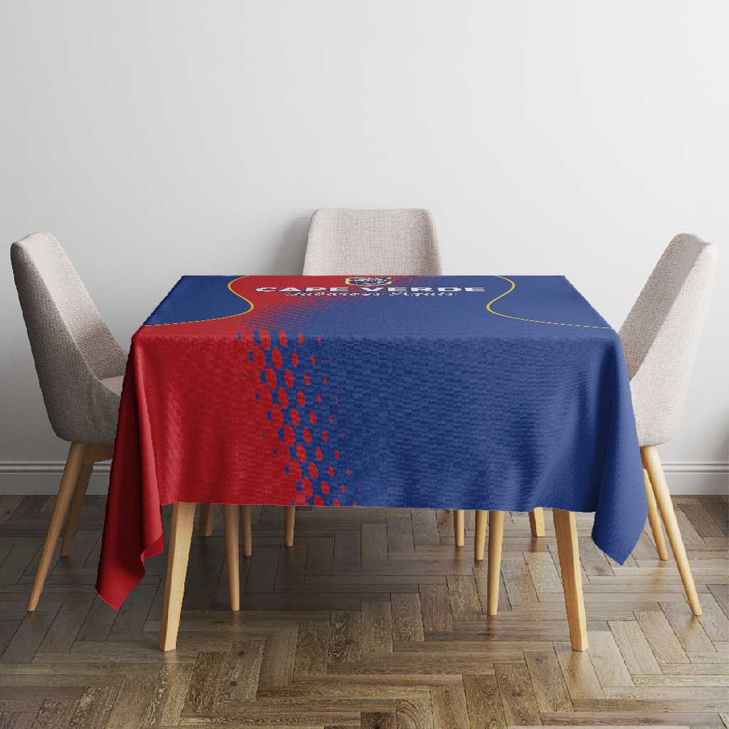 Cape Verde Football Tablecloth Blue Sharks Make History - African Pride