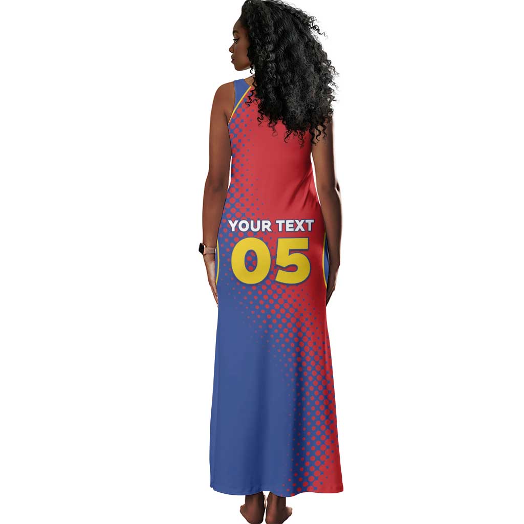 Custom Cape Verde Football Tank Maxi Dress Blue Sharks Make History - African Pride
