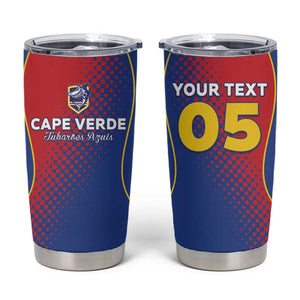 Custom Cape Verde Football Tumbler Cup Blue Sharks Make History - African Pride