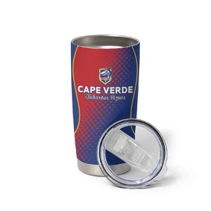 Custom Cape Verde Football Tumbler Cup Blue Sharks Make History - African Pride