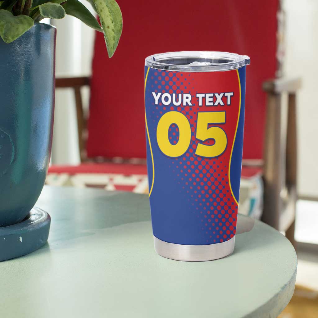 Custom Cape Verde Football Tumbler Cup Blue Sharks Make History - African Pride