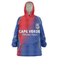 Custom Cape Verde Football Wearable Blanket Hoodie Blue Sharks Make History - African Pride