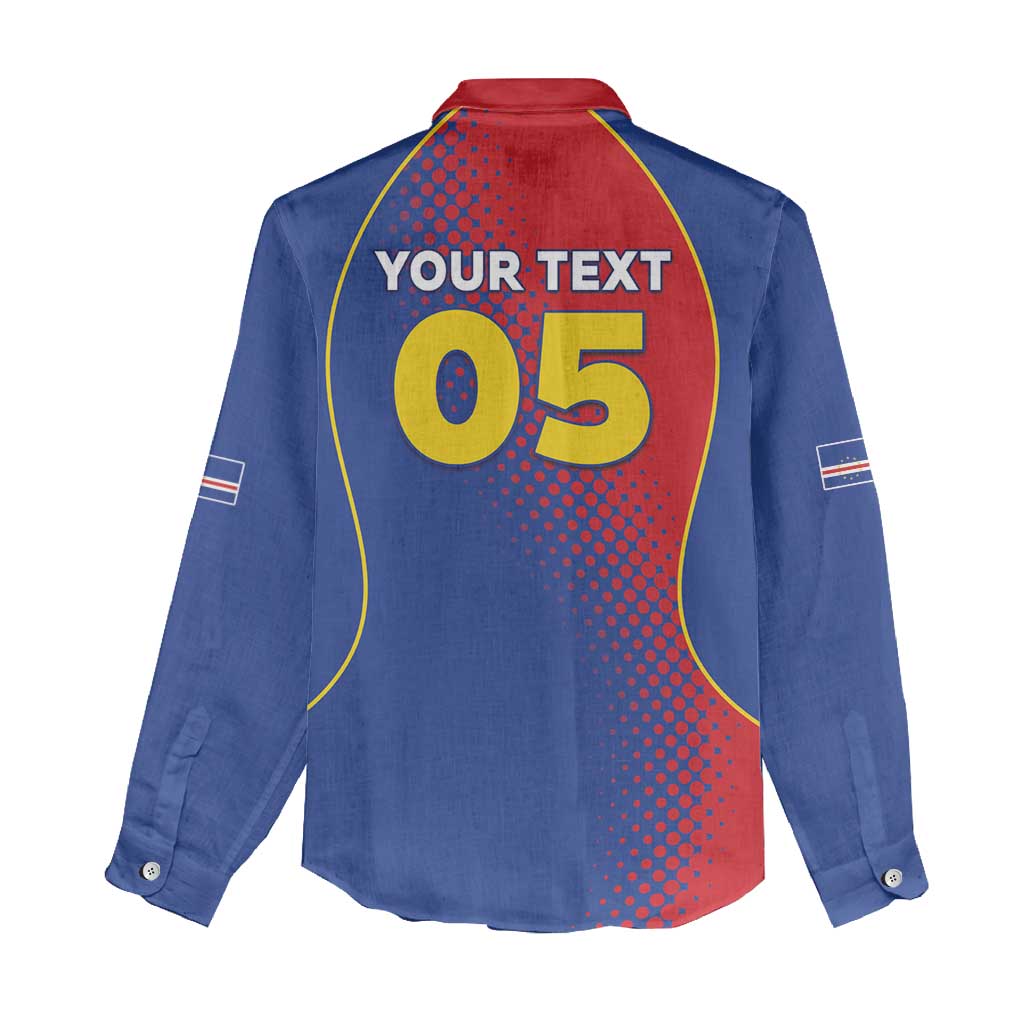 Custom Cape Verde Football Women Casual Shirt Blue Sharks Make History - African Pride