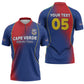Custom Cape Verde Football Zipper Polo Shirt Blue Sharks Make History