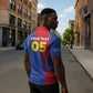 Custom Cape Verde Football Zipper Polo Shirt Blue Sharks Make History