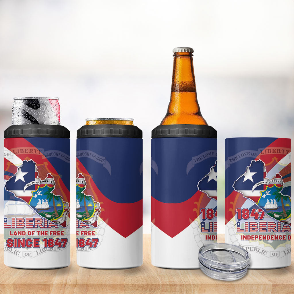 Liberia 1847 4 in 1 Can Cooler Tumbler Happy Independence Day