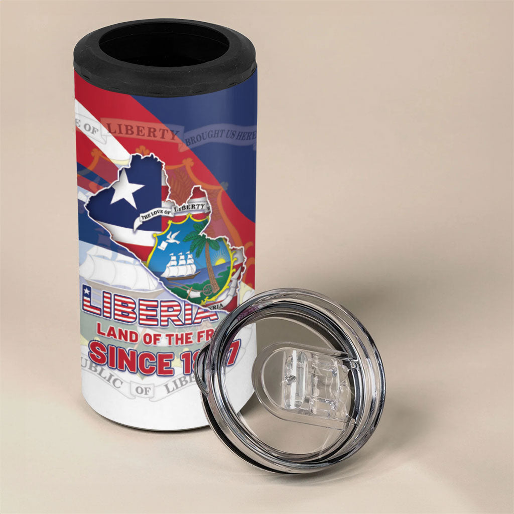 Liberia 1847 4 in 1 Can Cooler Tumbler Happy Independence Day