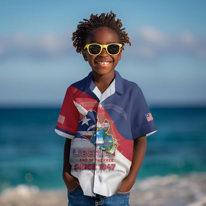 Liberia 1847 Kid Hawaiian Shirt Happy Independence Day