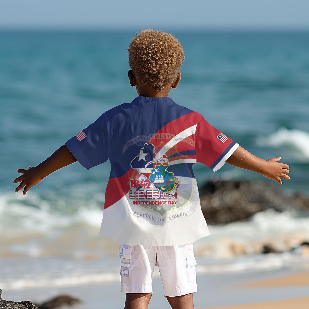 Liberia 1847 Kid Hawaiian Shirt Happy Independence Day