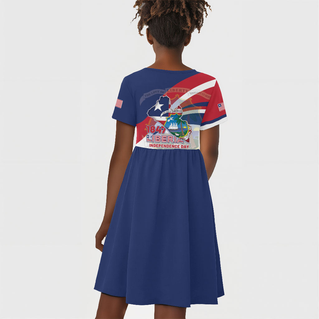 Liberia 1847 Kid Short Sleeve Dress Happy Independence Day