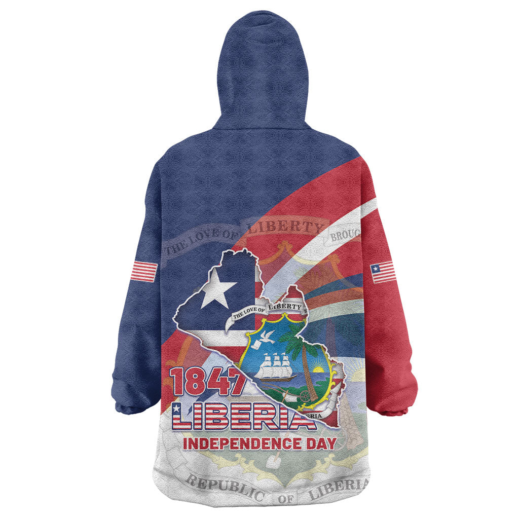 Liberia 1847 Kid Wearable Blanket Hoodie Happy Independence Day