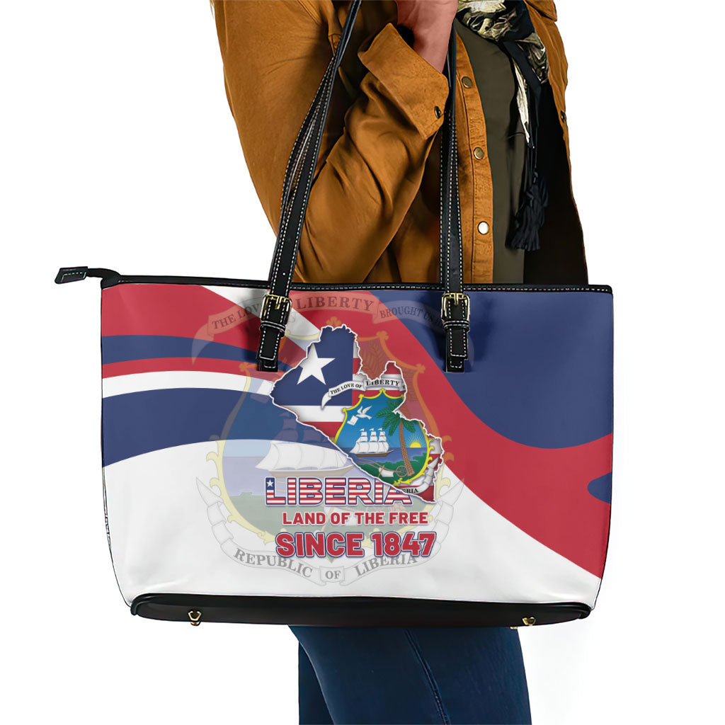 Liberia 1847 Leather Tote Bag Happy Independence Day