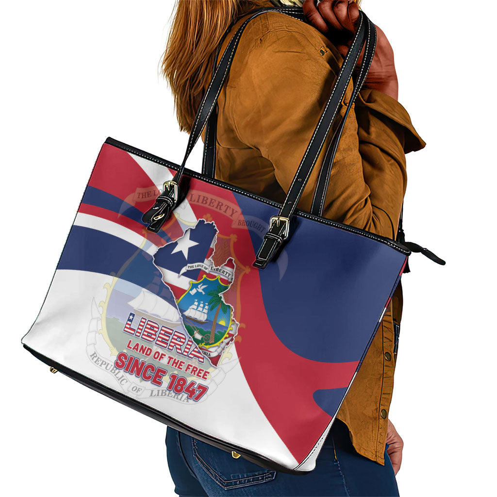 Liberia 1847 Leather Tote Bag Happy Independence Day