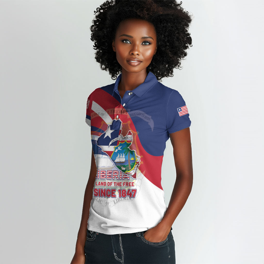 Liberia 1847 Women Polo Shirt Happy Independence Day