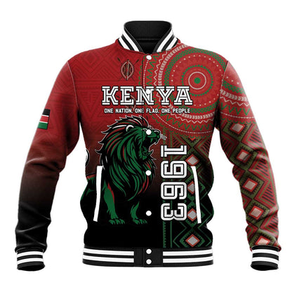 Personalised Kenya Jamhuri Day Baseball Jacket One Nation One Flag One People