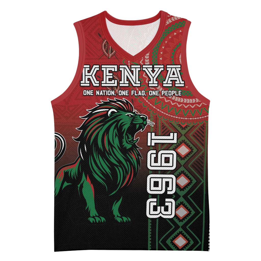 Personalised Kenya Jamhuri Day Basketball Jersey One Nation One Flag One People - African Pride
