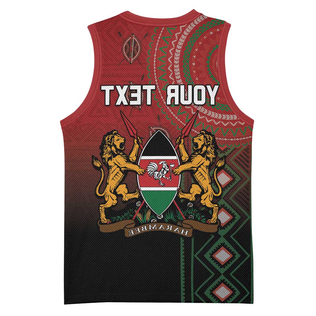 Personalised Kenya Jamhuri Day Basketball Jersey One Nation One Flag One People - African Pride